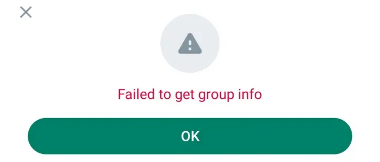 WhatsApp failed to get group info